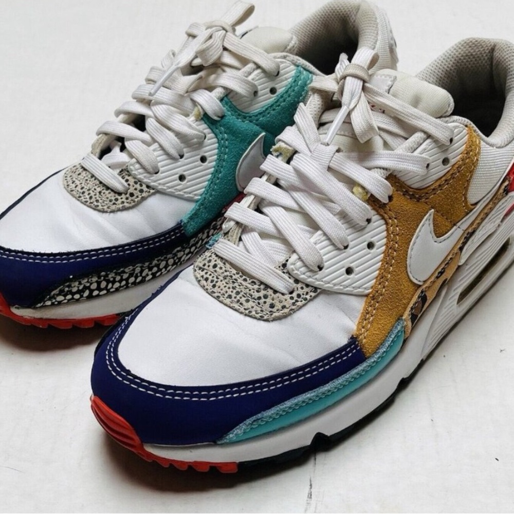 Nike Air Max Safari Mix White Animal Red, Blue, Tan and White Colorful Casual - Picture 3 of 10